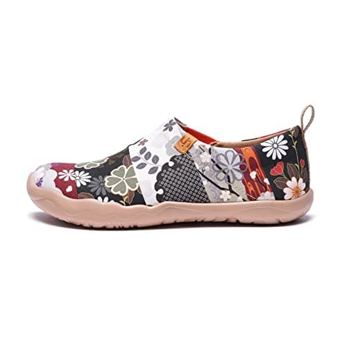 UIN Women's Casual Loafers Travel Painted Walking Slip On Lightweight Comfortable Canvas Fashion Sneakers Hana (39)