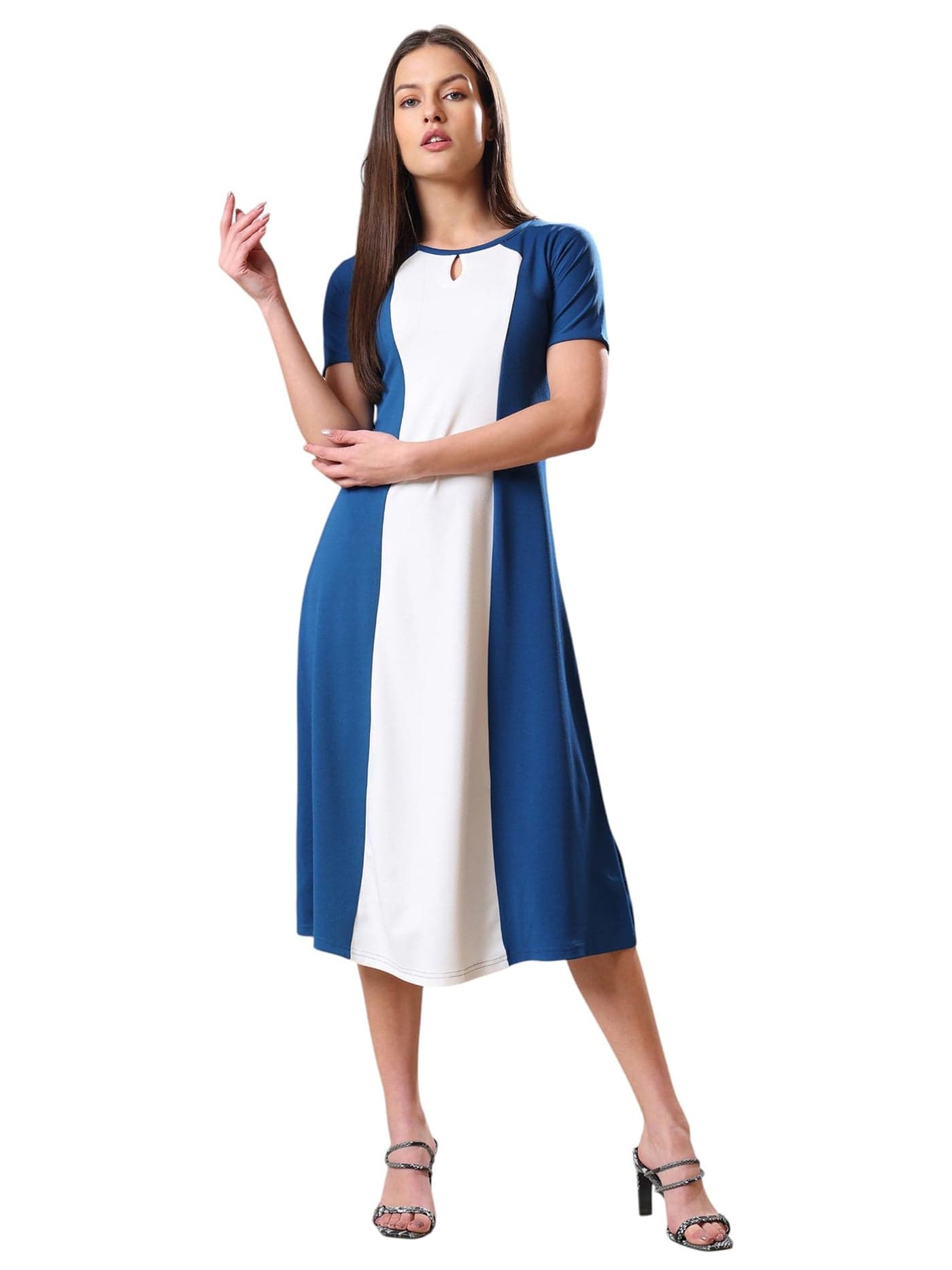PURVAJA Women’s A-Line Midi Dress (Bely-178_Dark Blue_X-Large)