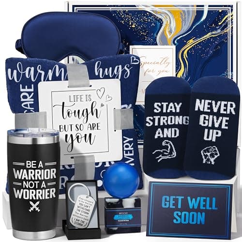 Get Well Soon Gifts for Men After Surgery Cancer Gifts for Men Chemo Care Package Get Well Gift Basket for Sick Friends Thinking of You Feel Better Birthday Gifts Box for Men Dad Brother wTumbler