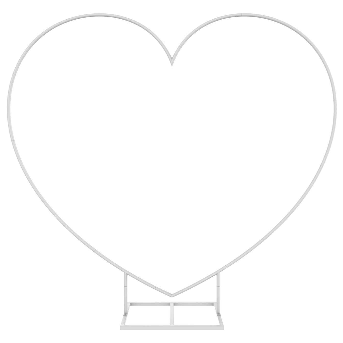 LANGXUN Large Size Metal Balloon Arch Kit Wedding Heart Arch Stand Love Balloon Column Arch Frame for Wedding Bridal Valentines Day Engagement and Birthday Party Supplies White