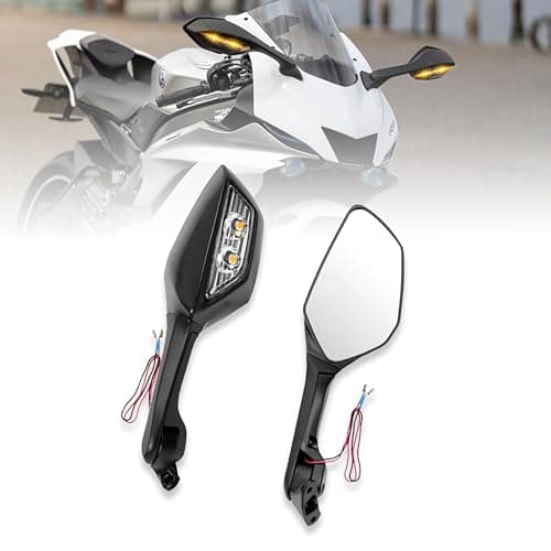MIKANIX R15 V3, V4 & M Bike Adjustable Rear View Side Mirror with Turn Signal Led Indicator for All Fairing Bike