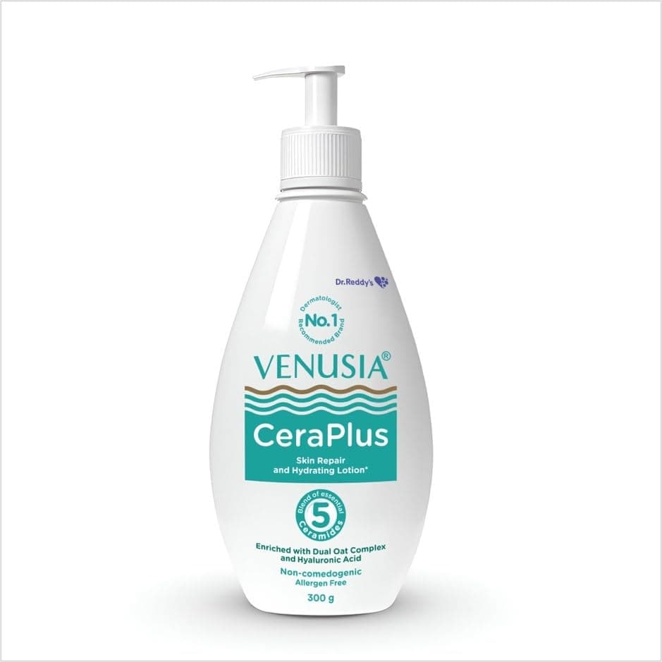 Venusia Ceraplus Lotion for Dry Skin 5 Essential Ceramides for Deep moisturization barrier repair I With Oat oil oat extractHyaluronic Acid I Fragrance free body lotion I300gm