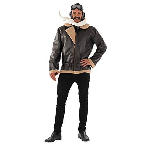 Fun Shack Fighter Pilot Jacket Costume for Men, Adult Aviator Costume, Fighter Pilot Outfit for Men, Large