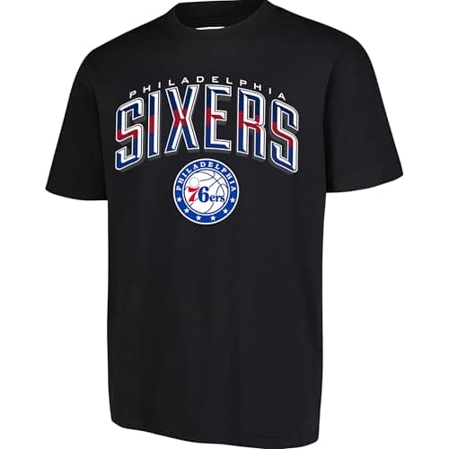 Ultra Game NBA Official Men’s Super Soft Supreme T-Shirt - Unisex, Philadelphia 76ers, Black, Large