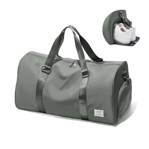 Gym Bag for Men Women with Shoe Compartment,Small Travel Duffle Bags for Traveling Overnight Weekender Personal Item Travel Bag Large Sport Workout Bag Dark Green