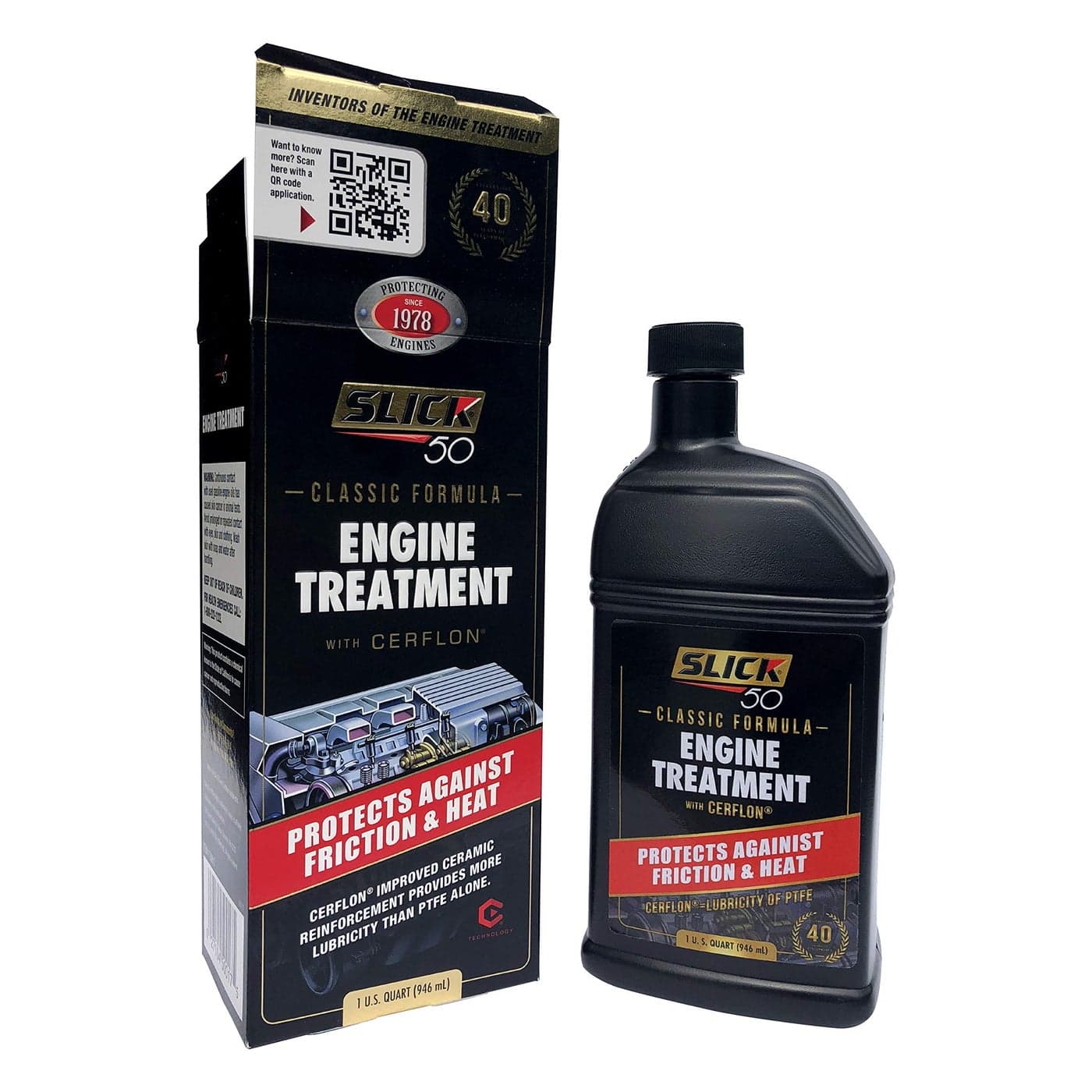 Slick 50 Original Classic Engine Treatment with Cerflon Ceramic Protection Against Friction and Heat 32 fl oz 1 Pack