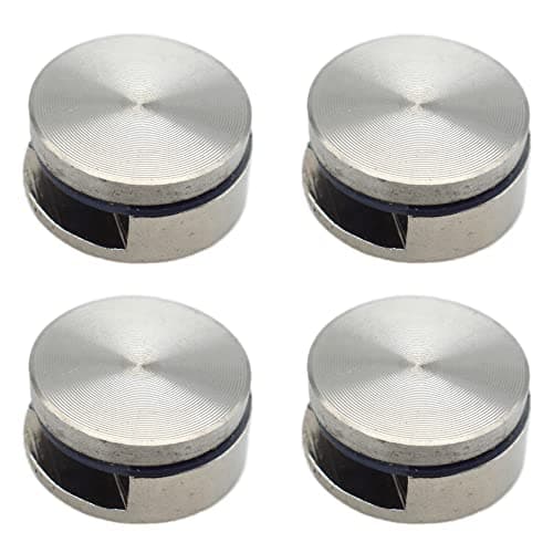 RAB Mirror Button Aluminum Round Wall Mount Mirror Button for Glass, Mirror ( Code:- Full Mirror Cap, Finish:- SS, Size- 6mm, Pack of 4 Piece)