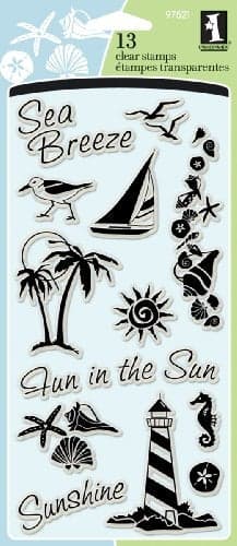 Inkadinkado Nautical Beach Clear Stamp Set, 13pc