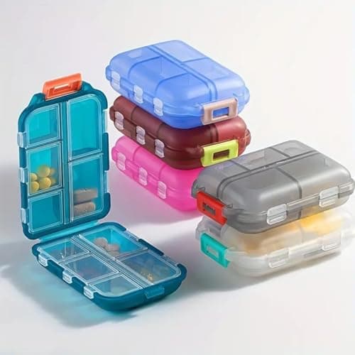 Sumiko 1 Pack Double Layer Pill Organizer – Portable Travel Medicine Box | Waterproof Mini Pill Case for Vitamins | Tablets & Capsules | Compact Pill Holder for Home Office Outdoor & Gifts