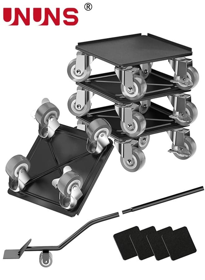 Furniture Moving Tools,5-Piece Full Carbon Steel Panels Heavy Duty Furniture Lifter,360 Degree Rotatable Rubber Roller,For Moving Heavy Furniture,Refrigerators,Sofas,Cabinets
