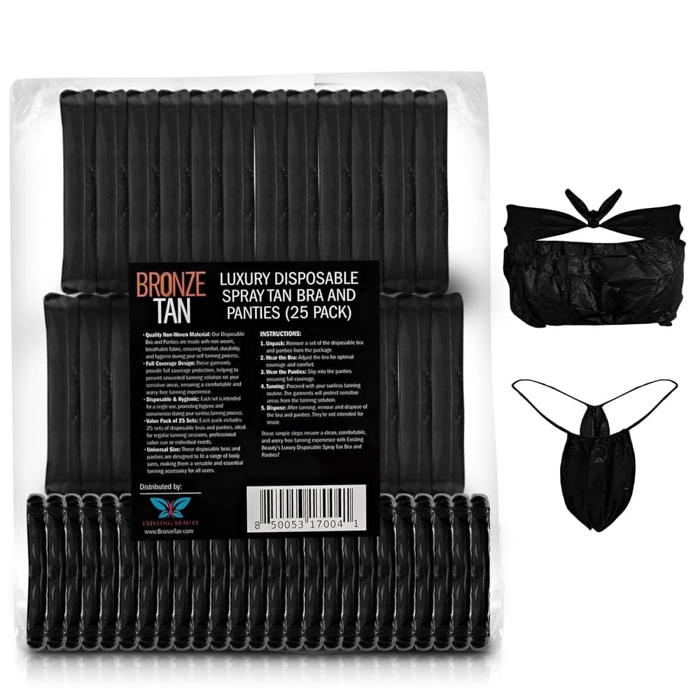 Bronze Tan Disposable Undergarments for Spray Tan NonWoven Breathable Undergarments Full Coverage Hygienic Ideal for Professional Salons Home Use Universal Fit Pack of 25 Set