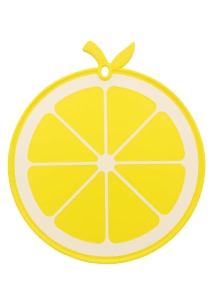 Fruit-Shaped Chopping Board with Anti-Slip Design, Double-Sided Cutting Surface, Yellow (Lemon)