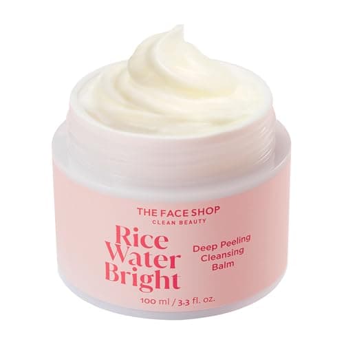 The Face Shop Rice Water Bright Cleansing Balm Removes Makeup SPF 4in1 Makeup Remover for All Skin Types Korean Rice Extract Lavender Oil 100ml 33 fl oz