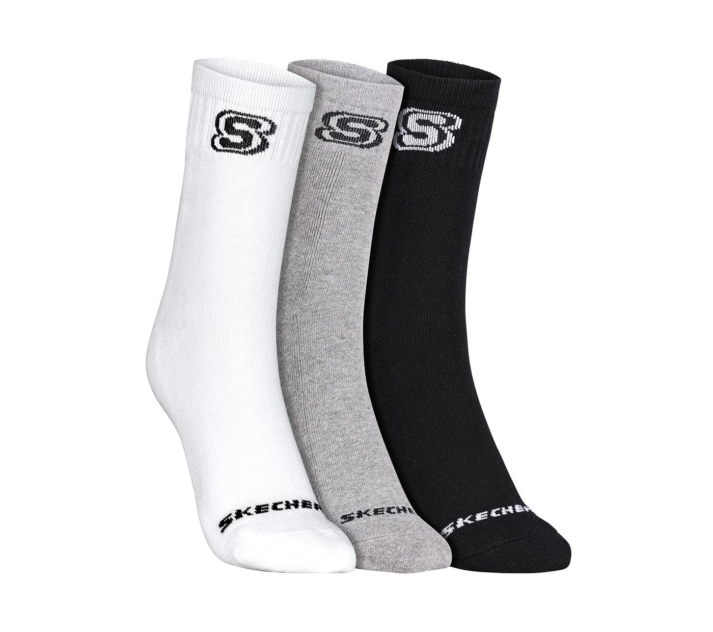 SKECHERS SOCKS - PACK OF 3 MENS 1/2 TERRY CREW (S20033ID-WBGY_L)