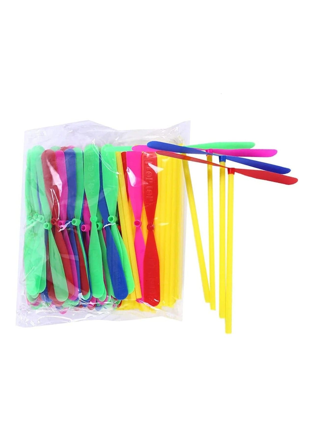 20 Pieces of Flying Helicopter Toy,Hand Helicopter, Bamboo Dragonfly Hand Rub Plastic Propeller for Outdoor Toy Kids Gift Flying party favors (Random Color)