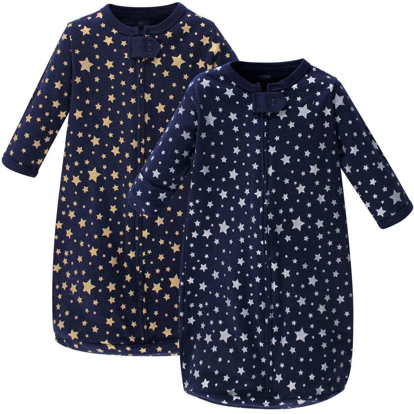 Hudson Baby Unisex Baby Cotton LongSleeve Wearable Sleeping Bag Sack Blanket Metallic Stars 03 Months