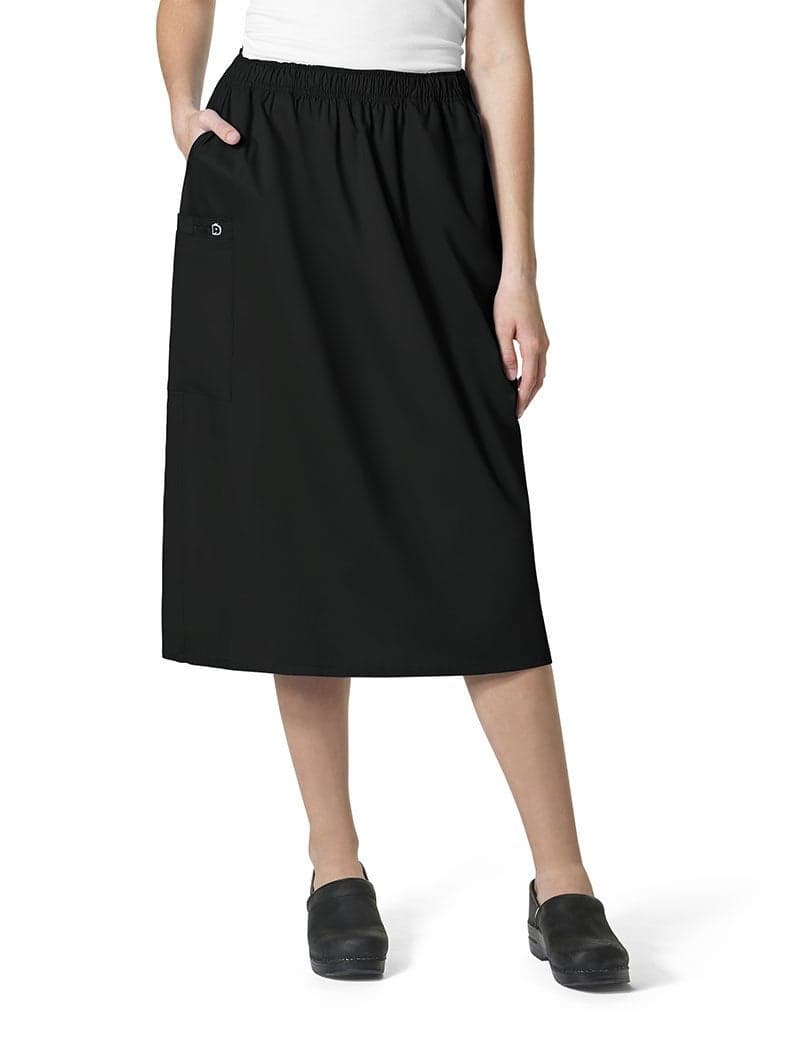 Wink WonderWORK Scrubs for Women Pull On Cargo Skirt Black