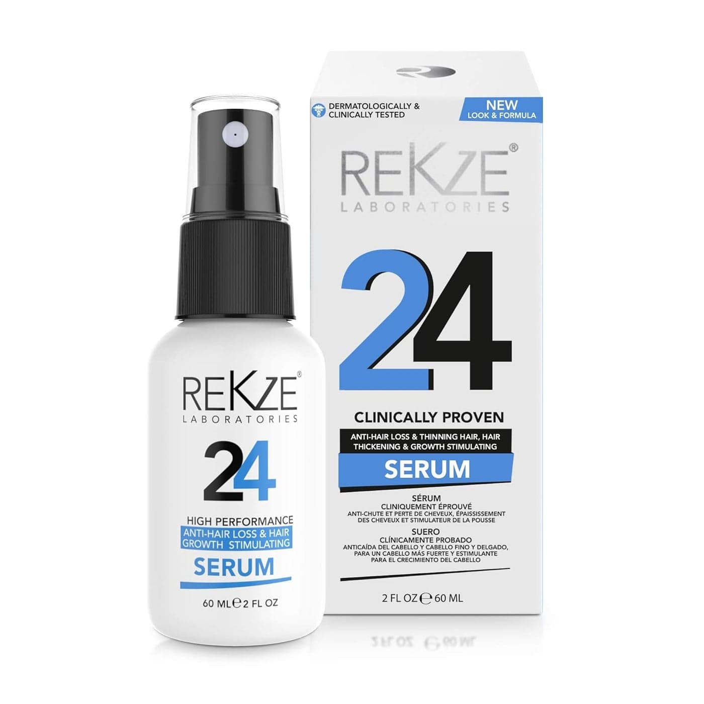 24 Serum for Hair Regrowth Clinically Proven 5 Procapil Formula Advanced Thickening Treatment for Men Women DHT Blocker Spray Prevents Thinning Hair Loss Targets Baldness