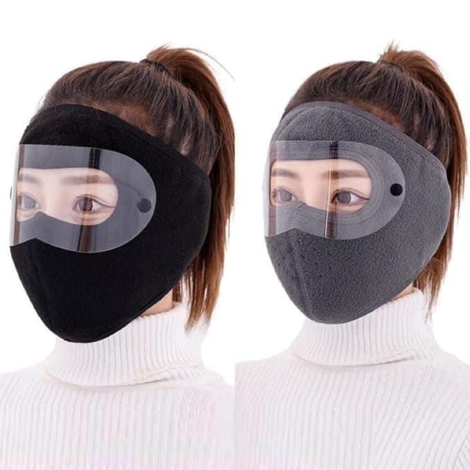 KEDY Unisex Full Face Mask, Windproof & Sun Protection, Washable, Warm, Anti-Fog Removable Eye Protection Screen, Cycling Mask for Women and Men (PACK OF 2)