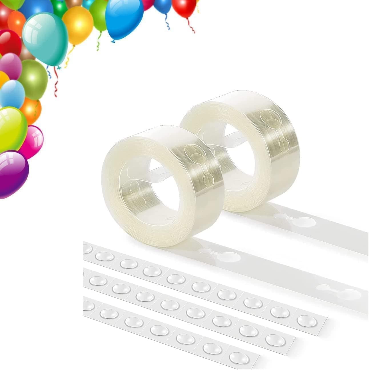 2 Pcs Balloon Arch Garland Decorating Strip Kit, Balloon Tape, Balloon Glue Point Dots Stickers, Strong Stickiness, for Party Wedding Birthday Baby Shower DIY Decorations