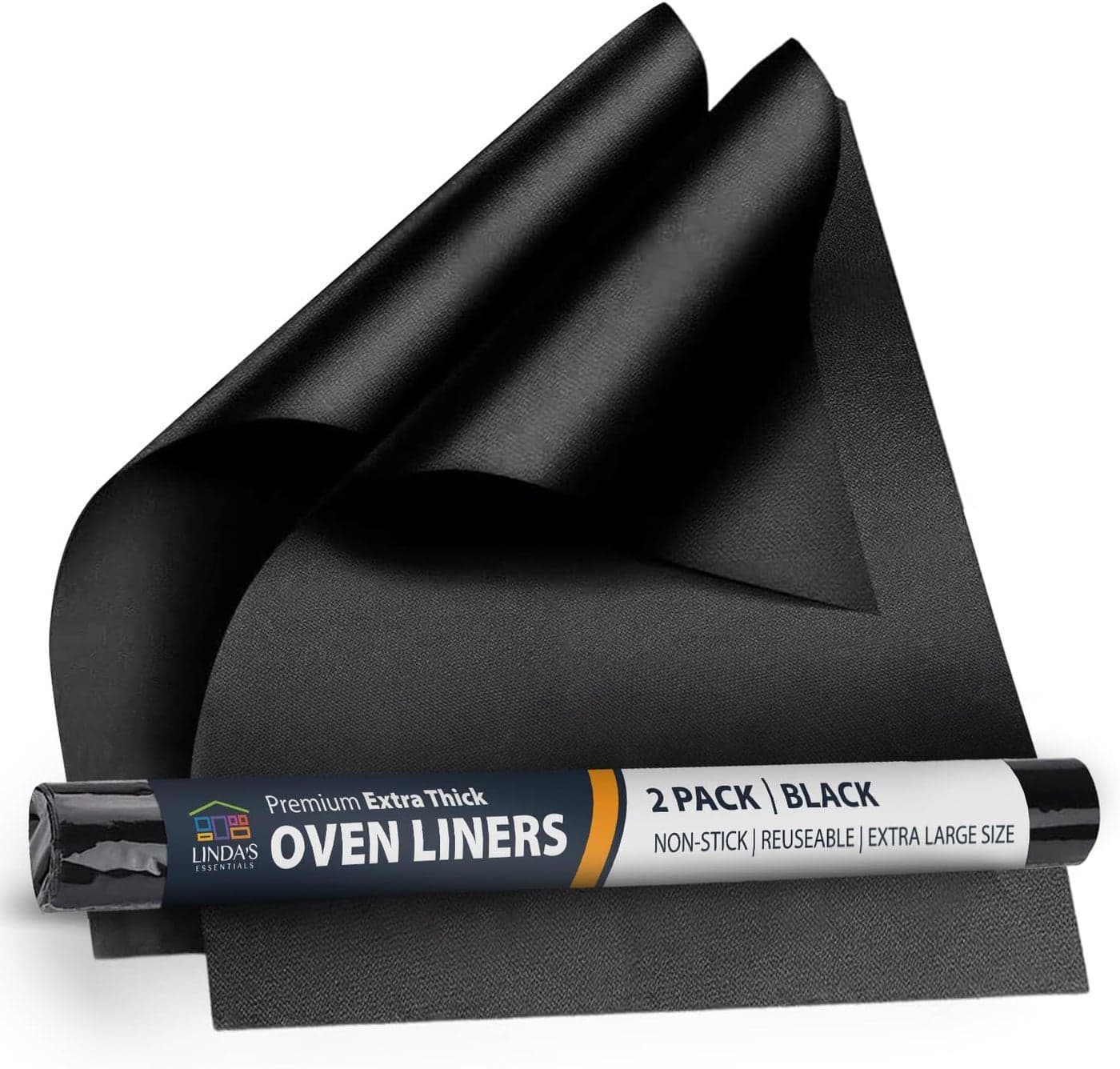Oven Liners for Bottom of Oven 2 Pack Universal NonStick Liner for Fan Assisted Cooking 32 x 50 cm Kitchen Essentials Protector Sheets Save Time Clean Easily Black