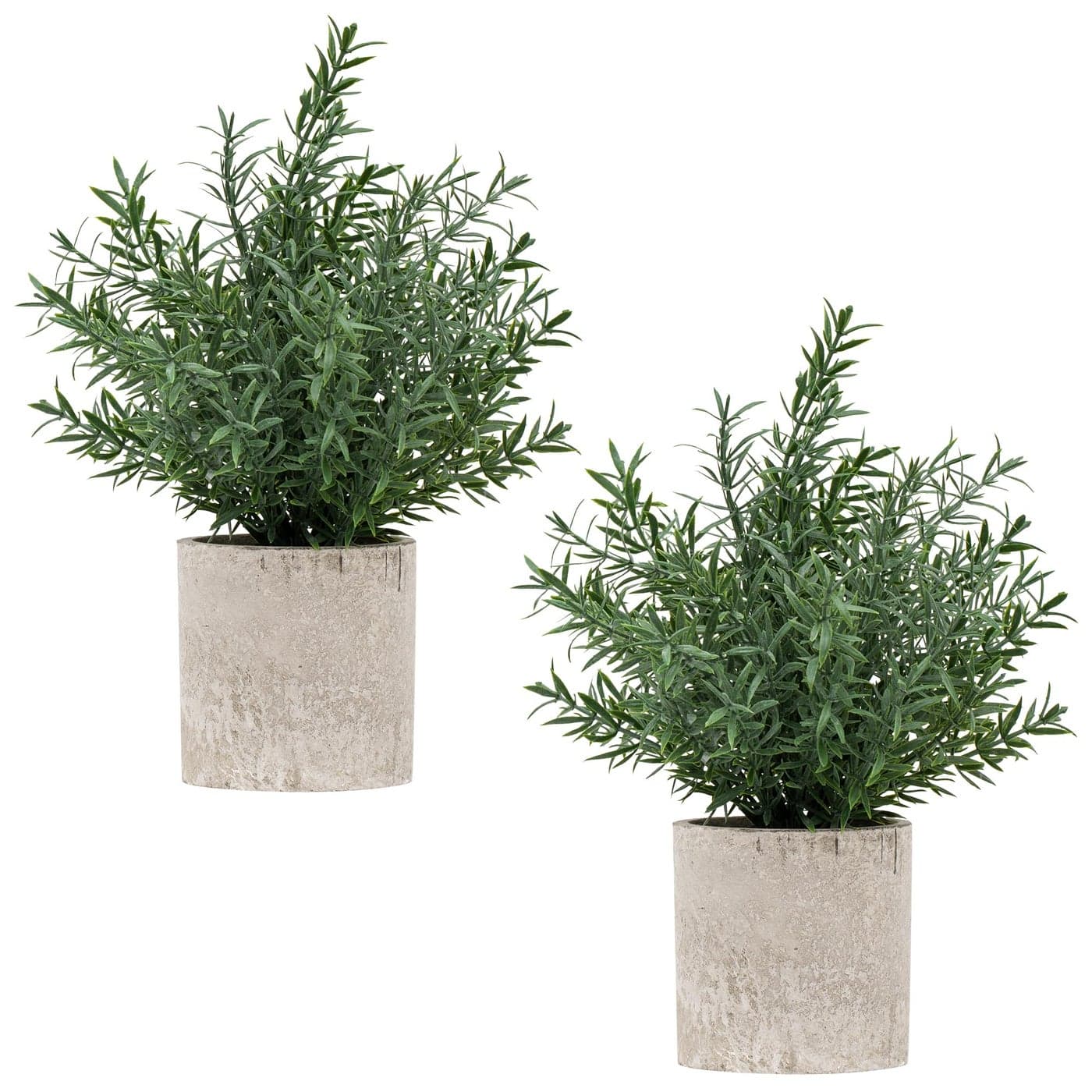 Coferset 2 Pack Small Fake Plants Rosemary Potted Artificial Plants for Shelf Desk Home Kitchen Bathroom Farmhouse Room Coffee Table Decor Green