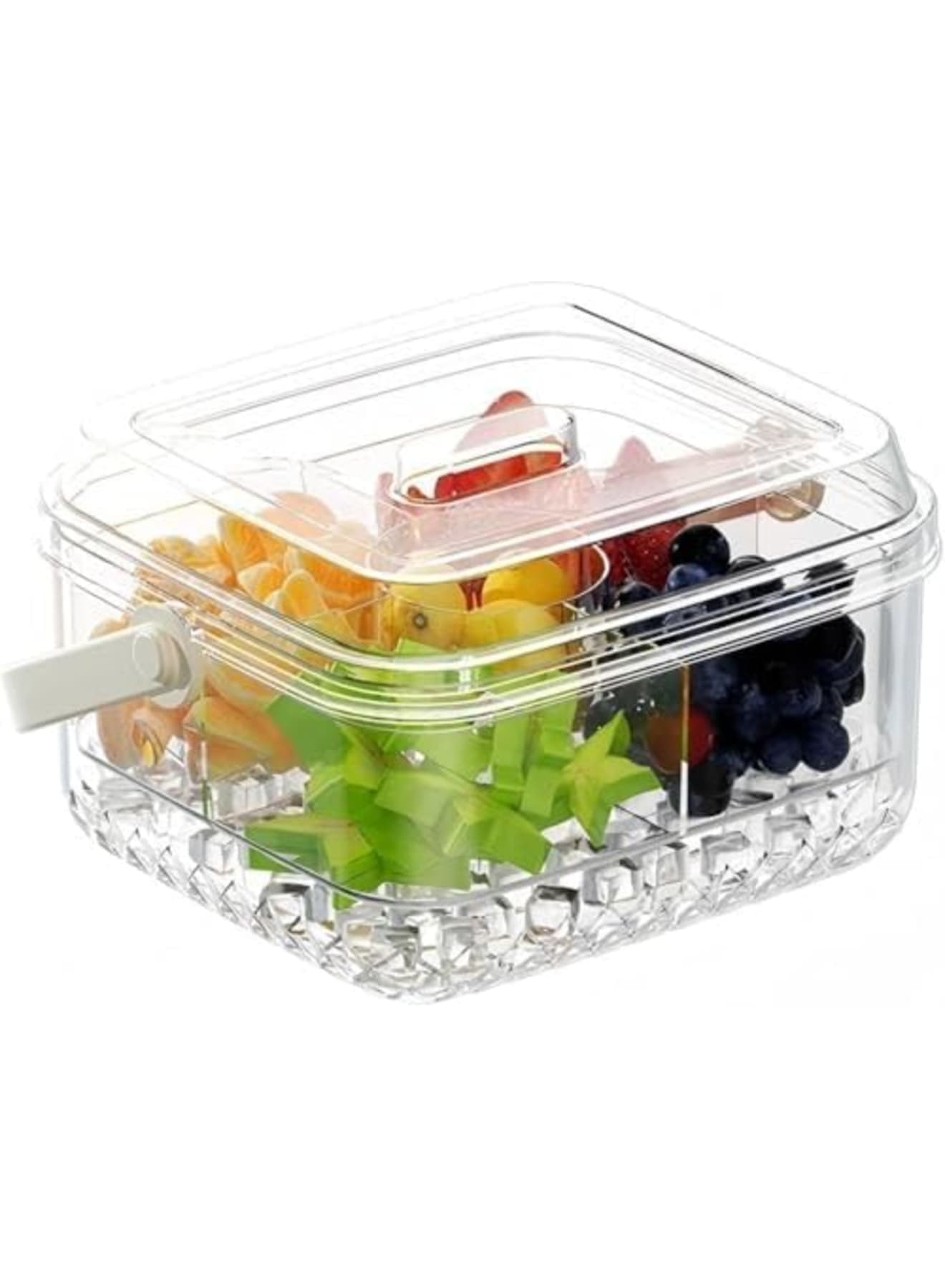 Small Chilled Serving Tray with Lid for Parties - Cold Dish Platter for Fruits, Veggies, Shrimp Cocktail, Snacks & Appetizers, Ice Chilled Party Platter for Indoor & Outdoor Events (Clear)