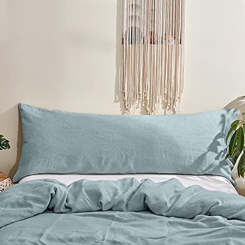 Simple&Opulence Body Pillow Cover 20" x 54",100% Pure Linen, Ultra Soft and Breathable, Body Pillowcase with Envelope Closure for Adults (Charcoal Grey)