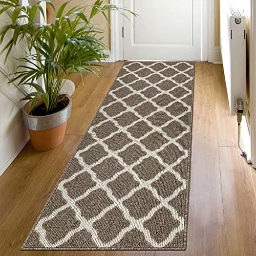 SHACOS Dirt Trapper Runner Rugs 2'x6' Non Slip Washable Hallway Kitchen Runner Rug Long Door Mats Rug Runner Carpet Runners for Garage Laundry Room Entryway, Brown