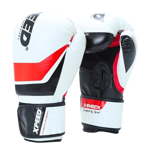 XPEED Boxing Gloves, XP2473 X-Shock Sparring Gloves for Boxing, MMA, Kickboxing, Muay Thai | Fight Boxing for Men & Women | Moulded Inner Foam | Inner Lining & Reinforced Stitching (16oz, Red)