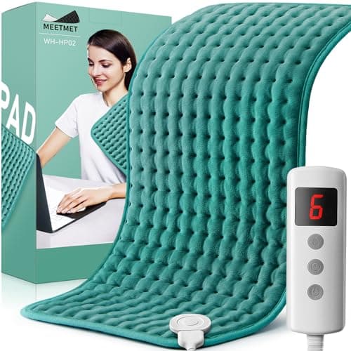 Electric Heating Pads for Back Neck Shoulder Pain Relief Gifts for Women Men Mom Dad Christmas Mothers Day Fathers Day with Auto Shut Off 6 Heat Settings Moist Dry Heat Options