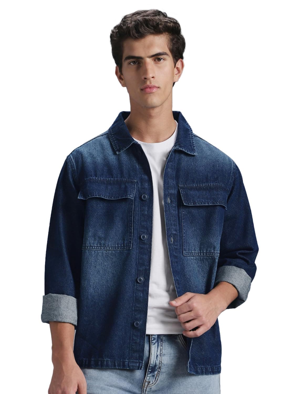 INKD Men's Full Sleeve Shacket (Jacket) - 100% Cotton | Regular Fit | Shirts for Men | Jacket for Men