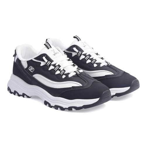 YOHO Chonks Women’s Sporty Comfortable Chunky Sneakers | Classic Black - UK 4