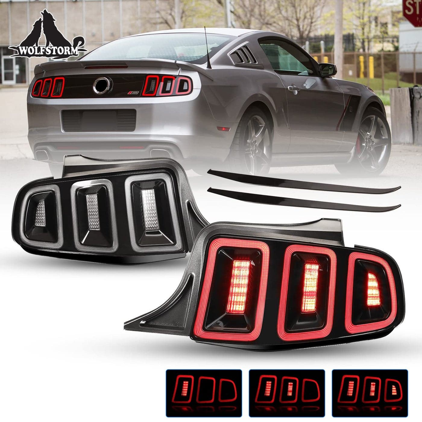 WOLFSTORM LED Tail Light for 20102014 Ford Mustang with Sequential Turn Signal Function DesignDaytime Running Light20102014 Ford Mustang LED Tail Lamp Replacement Assembly1 Pair
