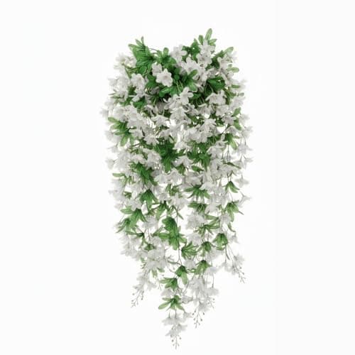 Artificial Hanging Lily Flower Plant for Home Decor, Wall & Balcony Decoration (Creamy White, 1)