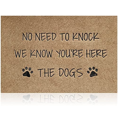 Large Welcome Mat for Front Door - Rubber Non-Slip Backing Funny Dog Doormat Indoor Outdoor for Entryway Porch 24x36