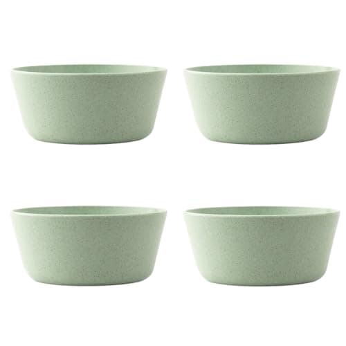 Irida Naturals Planet Friendly Small Curry Bowl Set - Lightweight & Unbreakable Microwave Safe Bowl Set, Rice Husk & Bamboo Fiber Bowls for Snacks Kids & Adults, 175ml (Pack 4) Mint Green