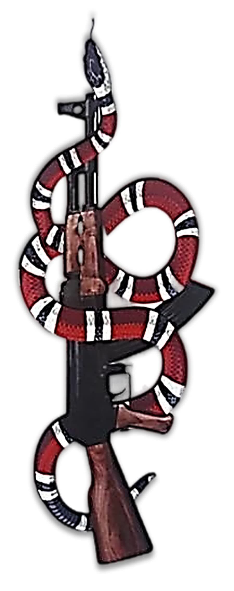 UNIq Snake Cobra with Gun AK47 Stylish Glossy Finish Decal Sticker for Car Bike Laptop Bottle