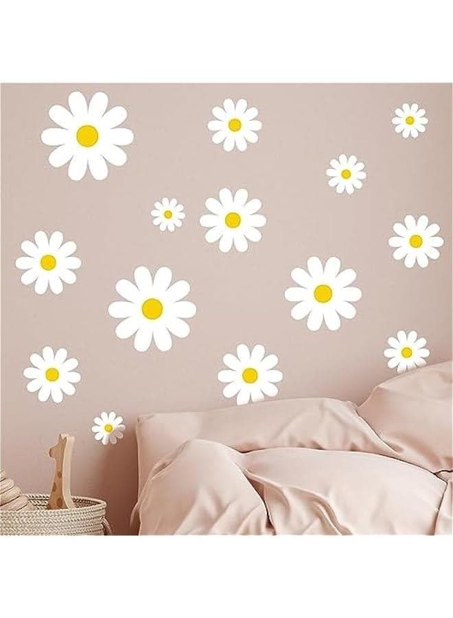 White Flower Wall Stickers for Living Room Bedroom Decoration Baby Girls Room Daughter Roon Wall Decals Self Adhesive Wall Stickers Nursery Room Kids Room Background Wallpaper
