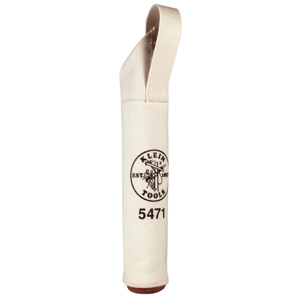 Klein Tools 5471 Canvas Bag Electrode Bag with Hard Leather Bottom and Web Belt Loop 25Inch Diameter