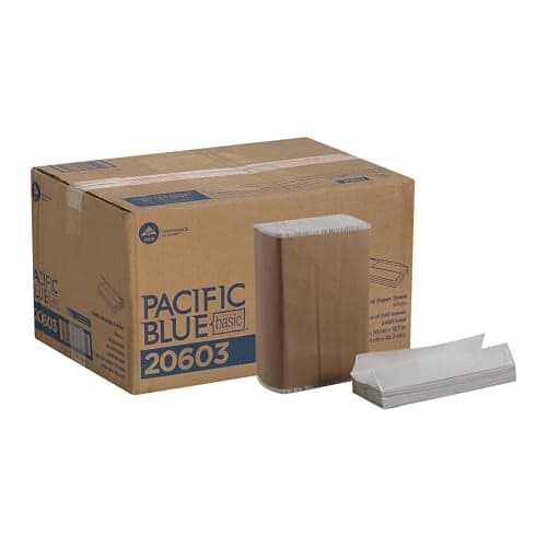 Pacific Blue Basic CFold Paper Towels by GP PRO White 20603 240 Towels per Pack 10 Packs
