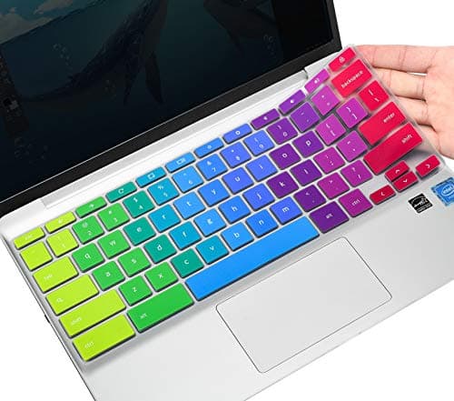 Keyboard Cover for HP Chromebook X360 14a-ca/na/ne 14a-na0226nr 14a-ne0013dx na1043cl na0010nr 14b-cb0010nr, HP Chromebook 11 11A-NB0013DX/G7 EE/G6 EE/G2/G3/G4/G5 Skin, Rainbow