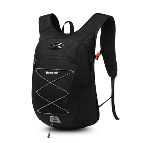 Bymontin UltraLight Soft Daypack 15L20L Cushioned Breathable Back Panel Backpack Lightweight Packable Travel Backpack Black 15L