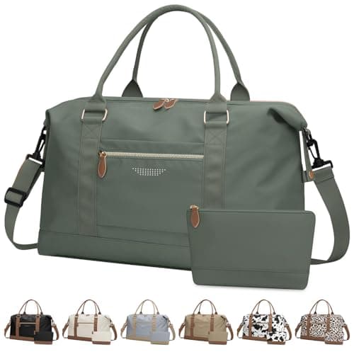 ELONGRIVER Travel Duffle Bag for Women, Weekender Bags, Hospital Bag for Labor Delivery, Lightweight Tote Duffel Overnight Bag with Luggage Sleeve,Airplane Travel Bags (Army Green, X-Large)