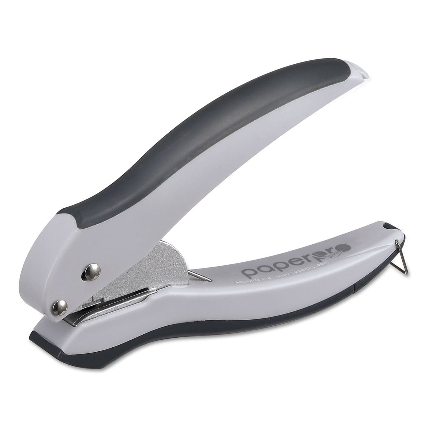 Bostitch Office EZ Squeeze OneHole Punch 10 Sheet Capacity Lightweight GrayBlue 2402