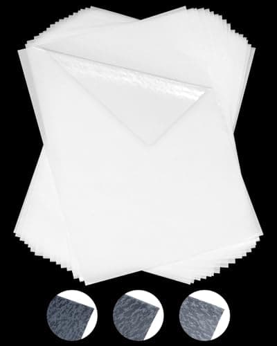 PLANTIONAL Double Sided Iron On 20 PCS Medium Weight A4 Size Presson Patch Heat Melt Fabric Glue Sheet Permanent Fusible Adhesive Sheets