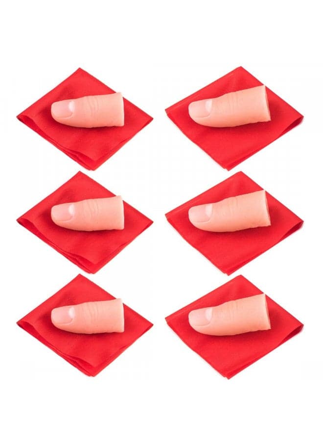 ANCIRS 6 Set Finger Magic Trick, Disappearing Silk Fake Thumb Tip