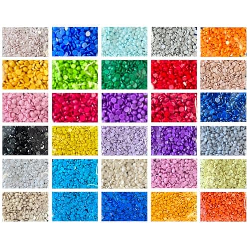 LIRUNQIU 15000 Pieces Diamond Painting Beads Round 5D Resin Rhinestones Replacement Drills for DIY Diamond Art Kits MultiColor Crafting Accessories for Adults Kids 30 Color