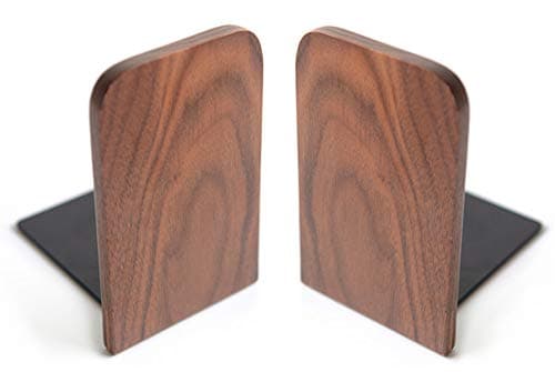 Bamber Wood Bookends Decorative Bookends for Shelves Heavy Books Office Book Stand Black Walnut H67 x W47 x L39