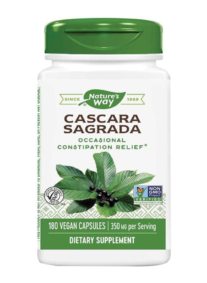 Cascara Sagrada Bark Dietary Supplements - 180 Capsules